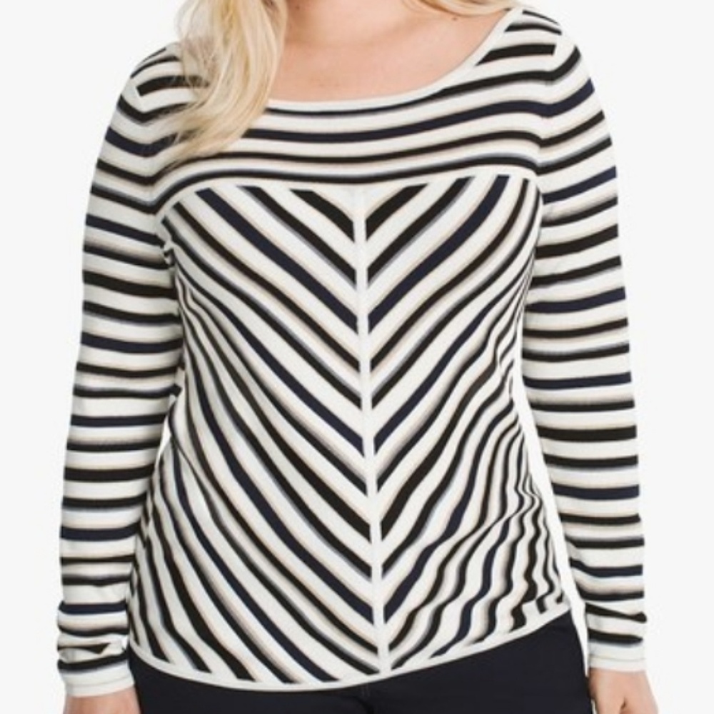 White House Black Market Knit Stripe Tunic